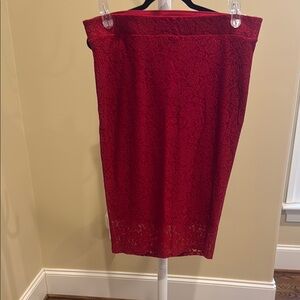 Elegant Red Lace Skirt